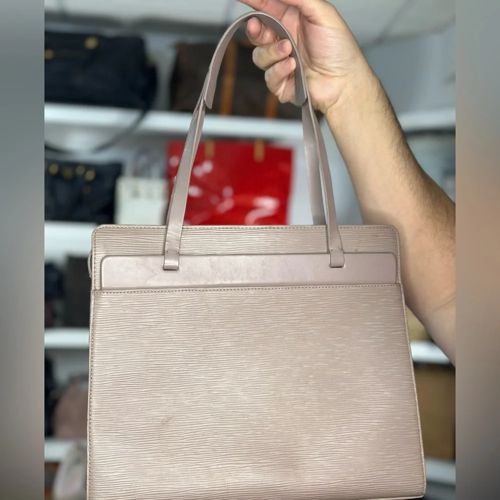 LV Lilac Epi Leather Zip Tote